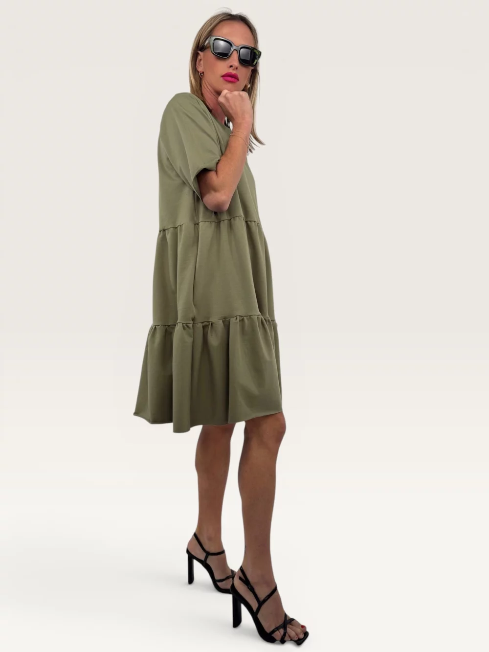 Šaty "CASCADE SHORT" khaki