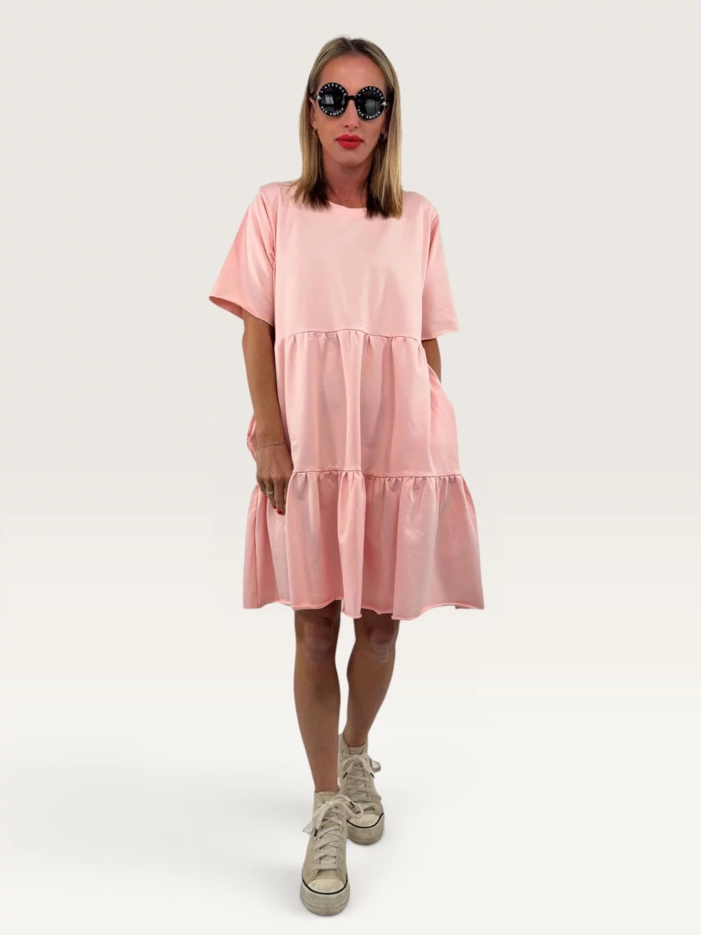 Šaty "CASCADE SHORT" světle růžové 20