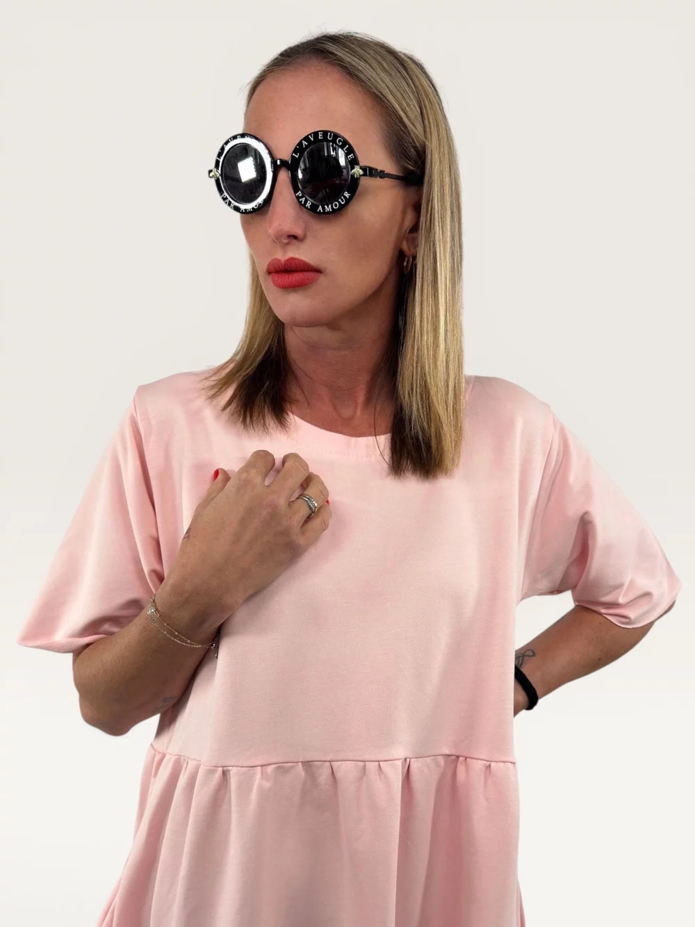 Šaty "CASCADE SHORT" světle růžové 20