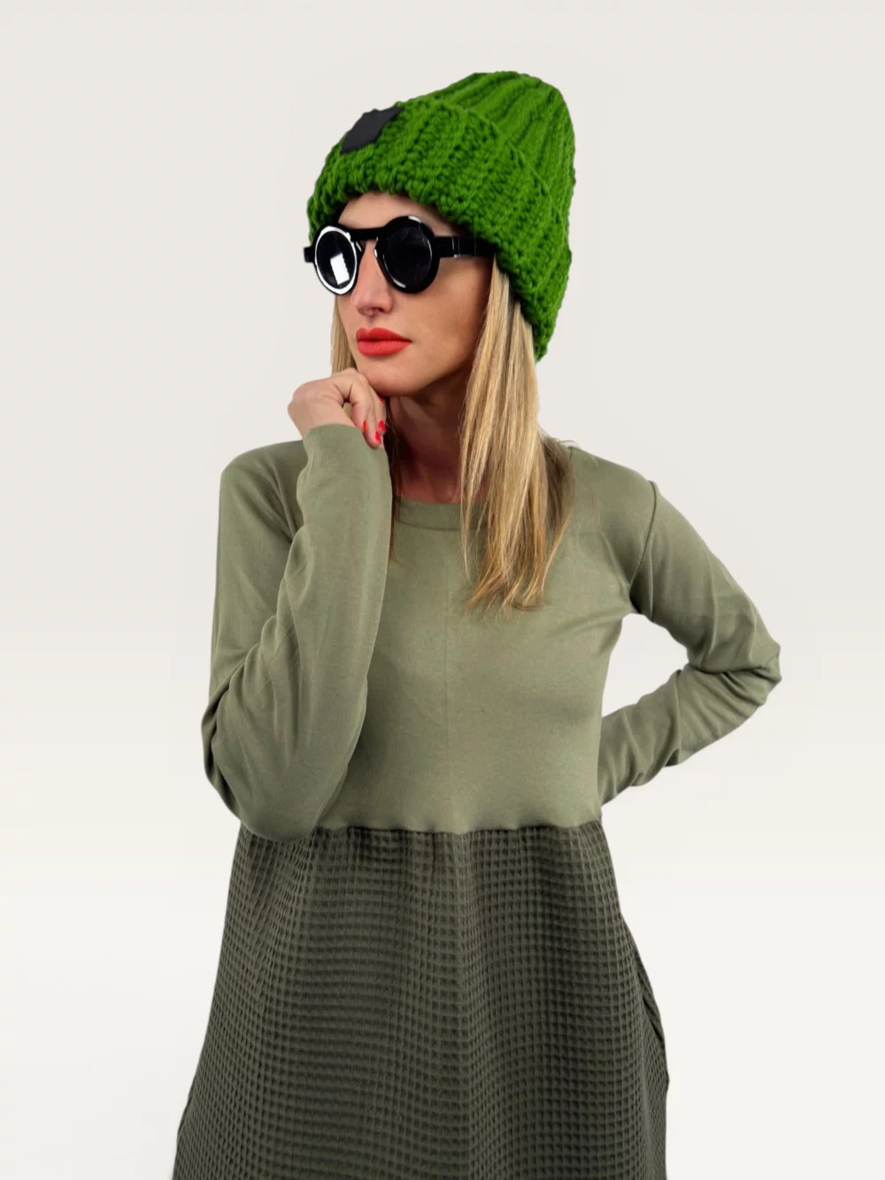 Šaty "LADISS" khaki-khaki