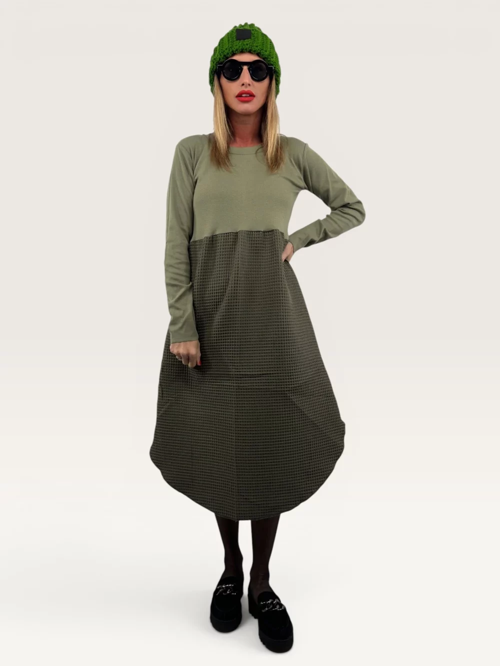 Šaty "LADISS" khaki-khaki