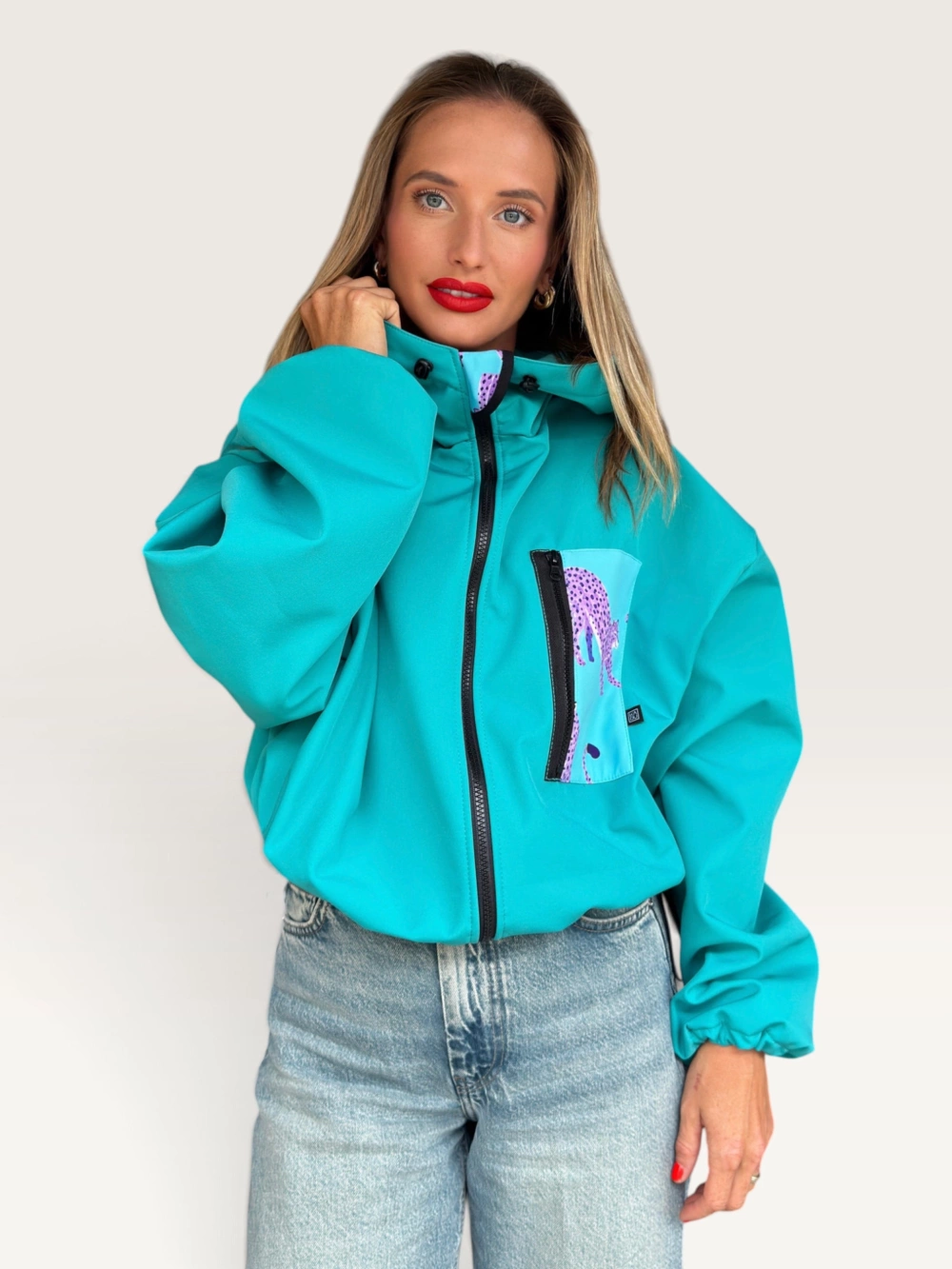 Dámská bunda „BOMBER WARM“ fialový gepard 2