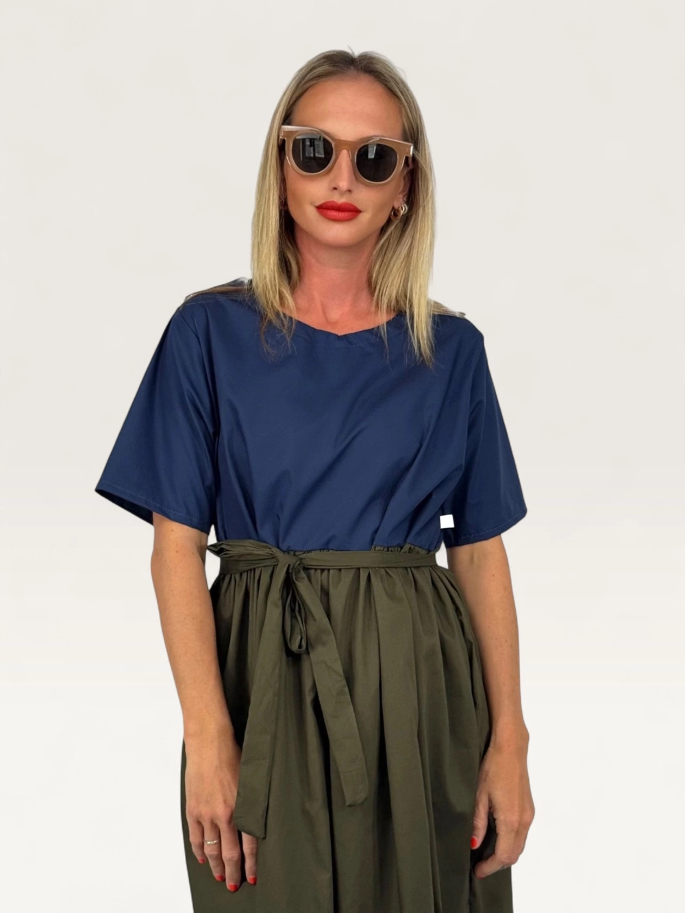 Šaty "VIVIEN" modro-khaki